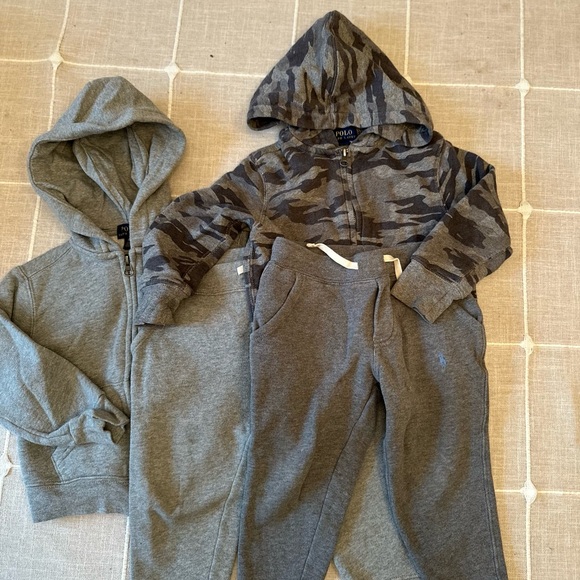 Polo by Ralph Lauren Kids Gray and Camouflage Jogger Set 3T